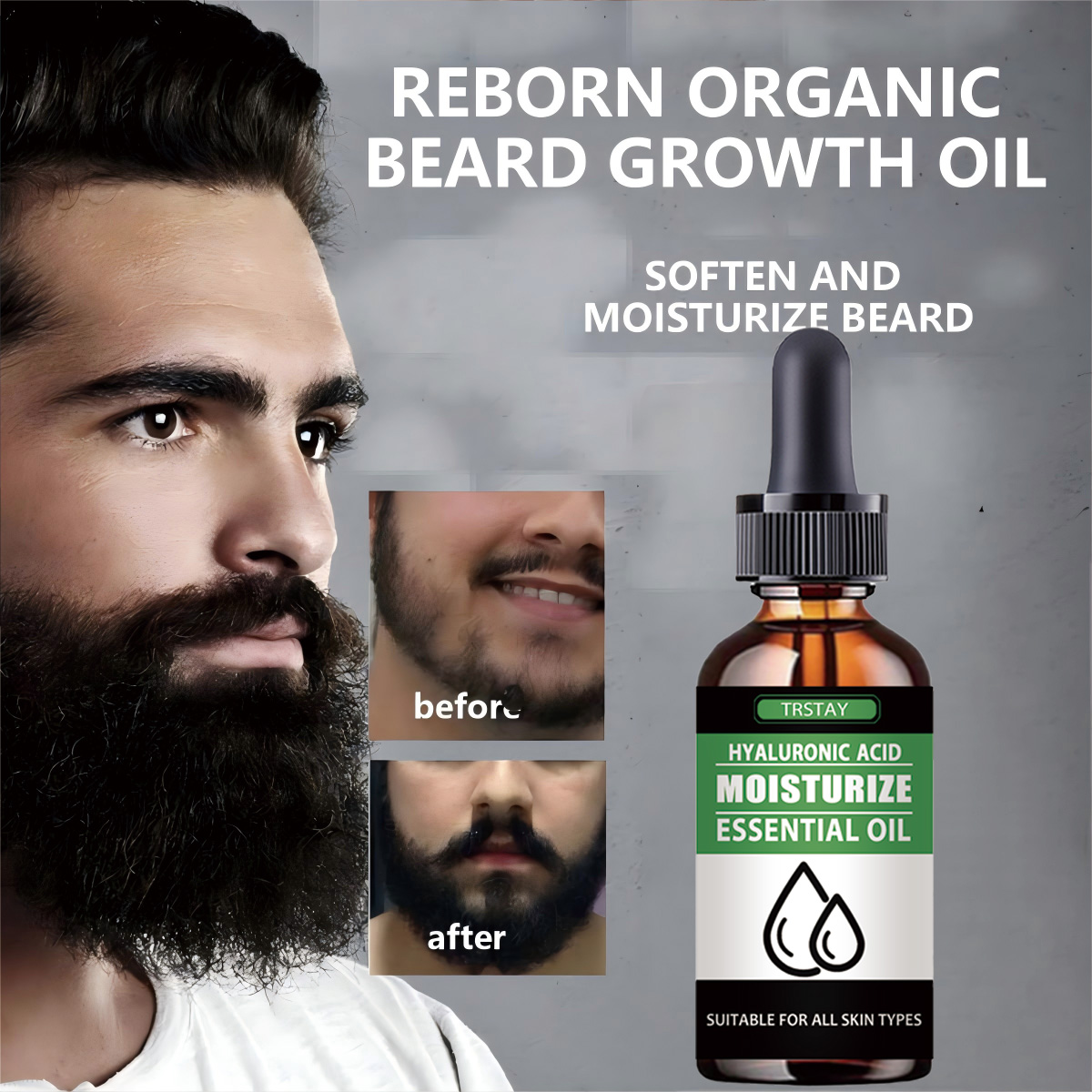Men'S Grooming Essentials - 100%Natural Accelerate Facial Hair Grow Beard