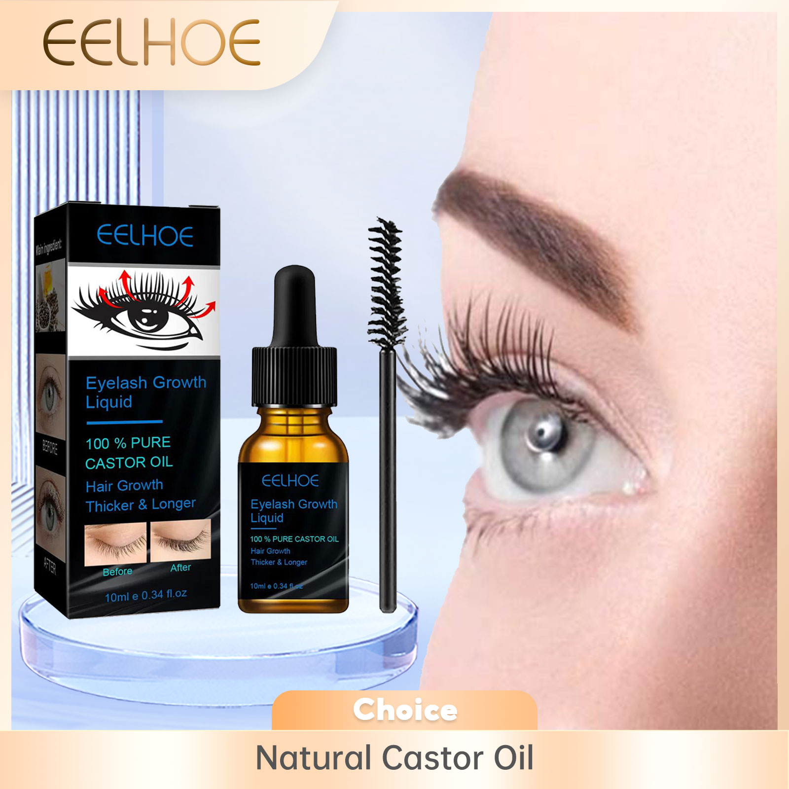 Men'S Grooming Oil - Castor Oil Eyelash Growth Serum for