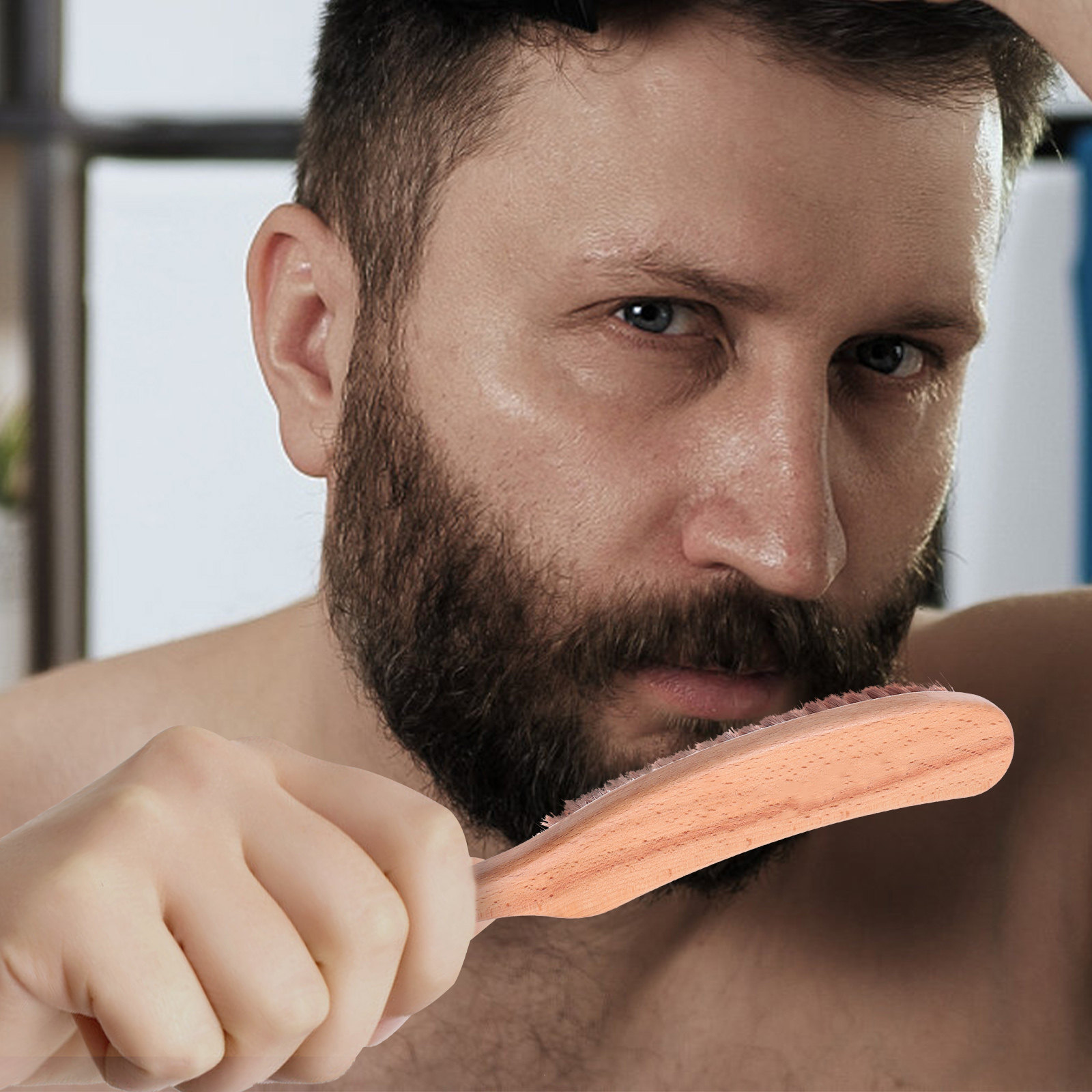 1Pcs Premium Nylon Beard Brush - Men'S Grooming Brush recension och pris