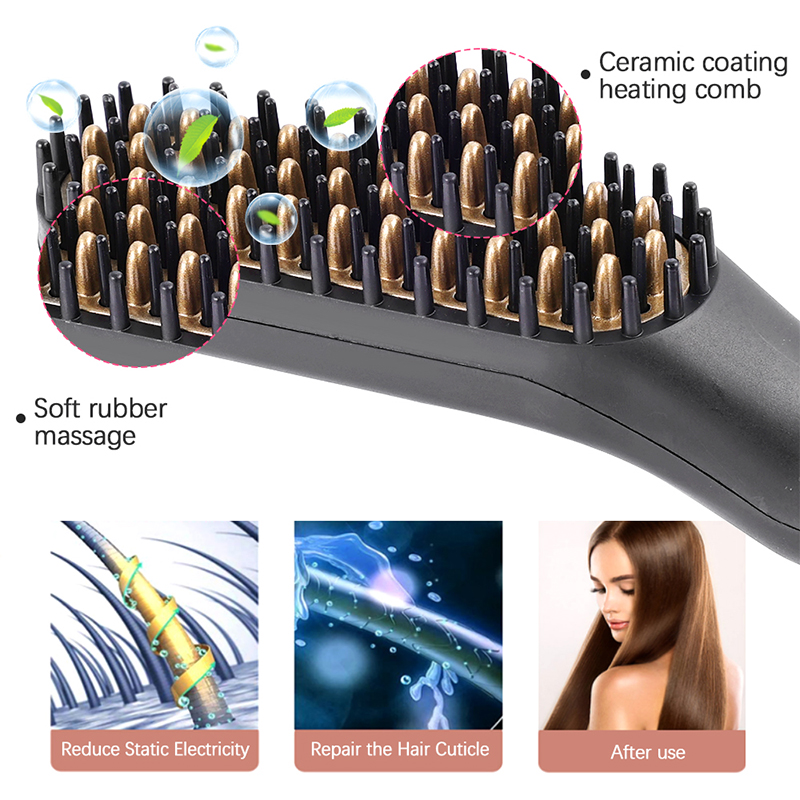 Portable Heated Hair Straighte - Men'S Grooming Brush recension och pris