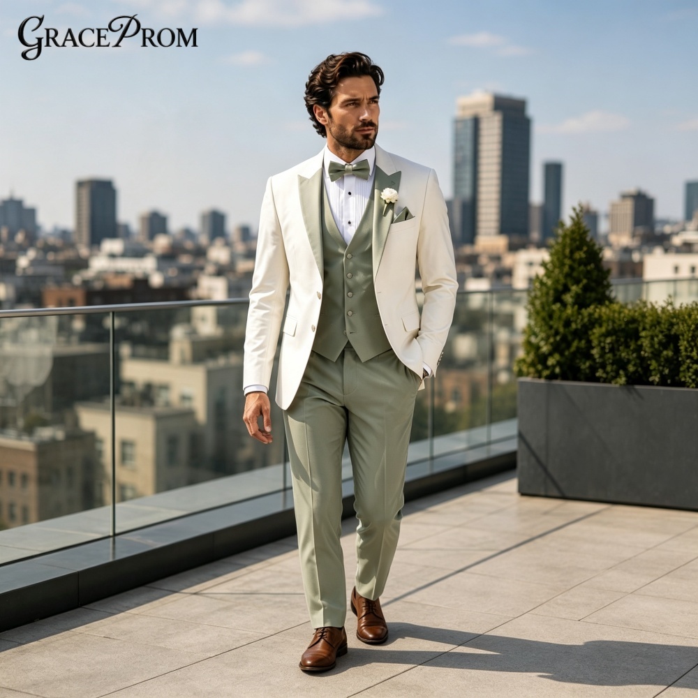 Elegant Notched Lapel Men Suit - Men'S Grooming Trends recension och pris