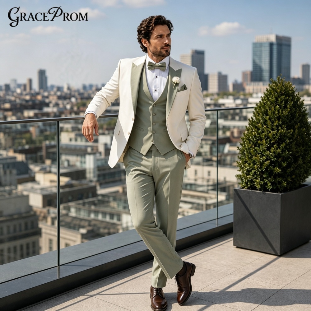 Elegant Notched Lapel Men Suit - Men'S Grooming Trends recension och pris
