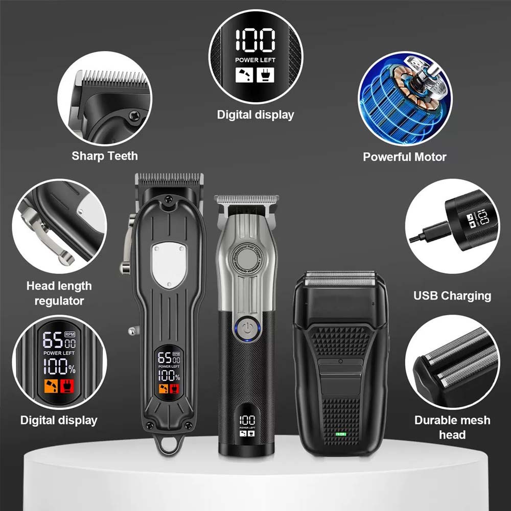 Professional Barber Hair Clipp - Men'S Grooming Brush recension och pris