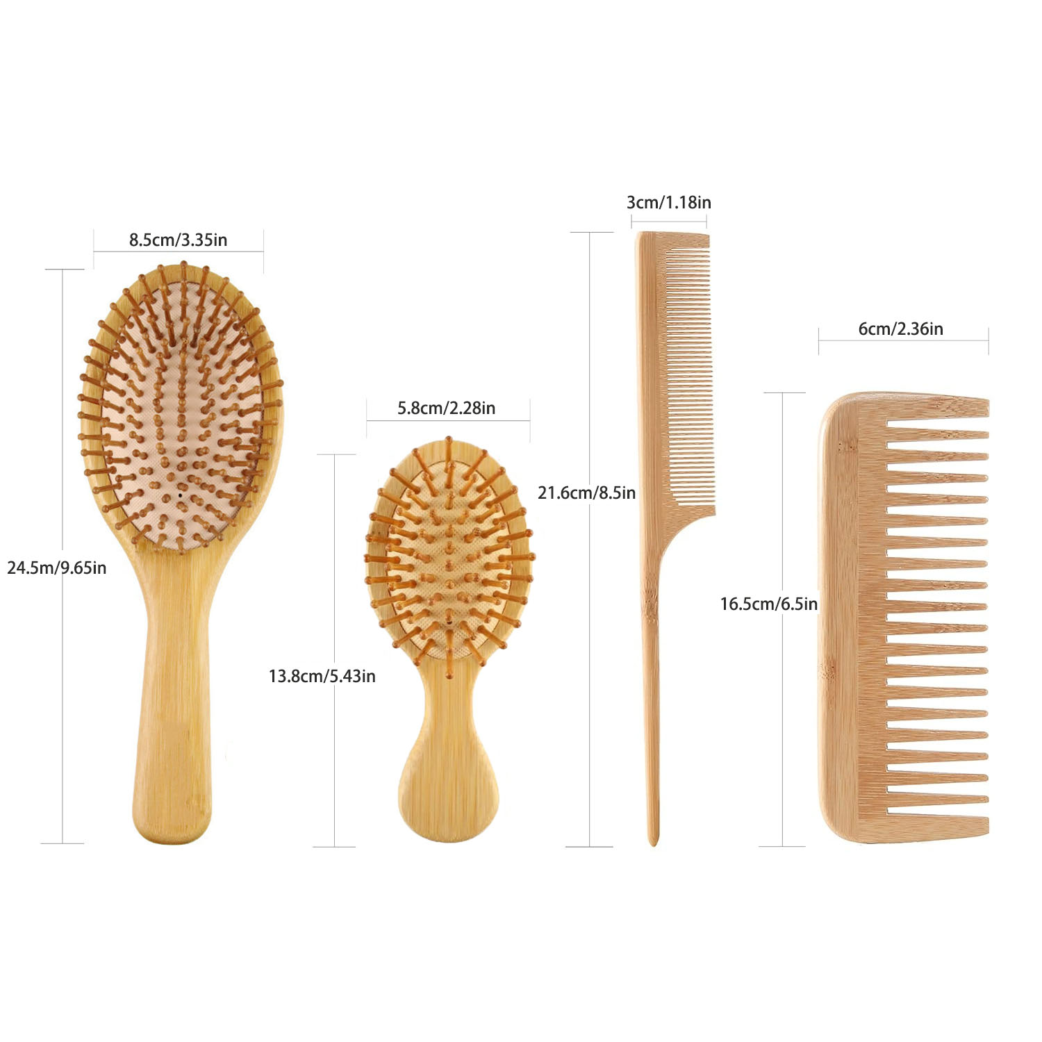 Bamboo Hair Brush Comb Set for - Men'S Grooming Brush recension och pris